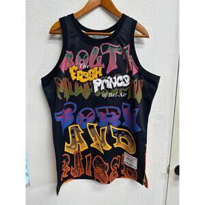 FRESH PRINCE BEL-AIR BLACK Headgear Classics Basketball Jersey Size XL